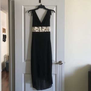 Black dress with floral sash (Ruby Rox)